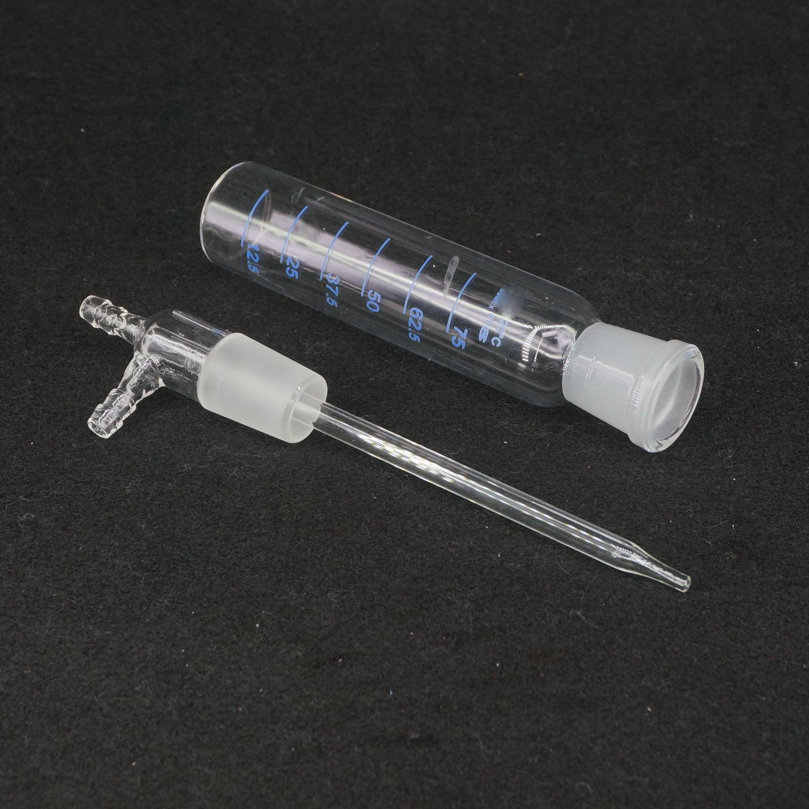 Chem Lab Glassware Gas Sampling Tube Glinsky Absorber Bottle Apparatus 75ml 3