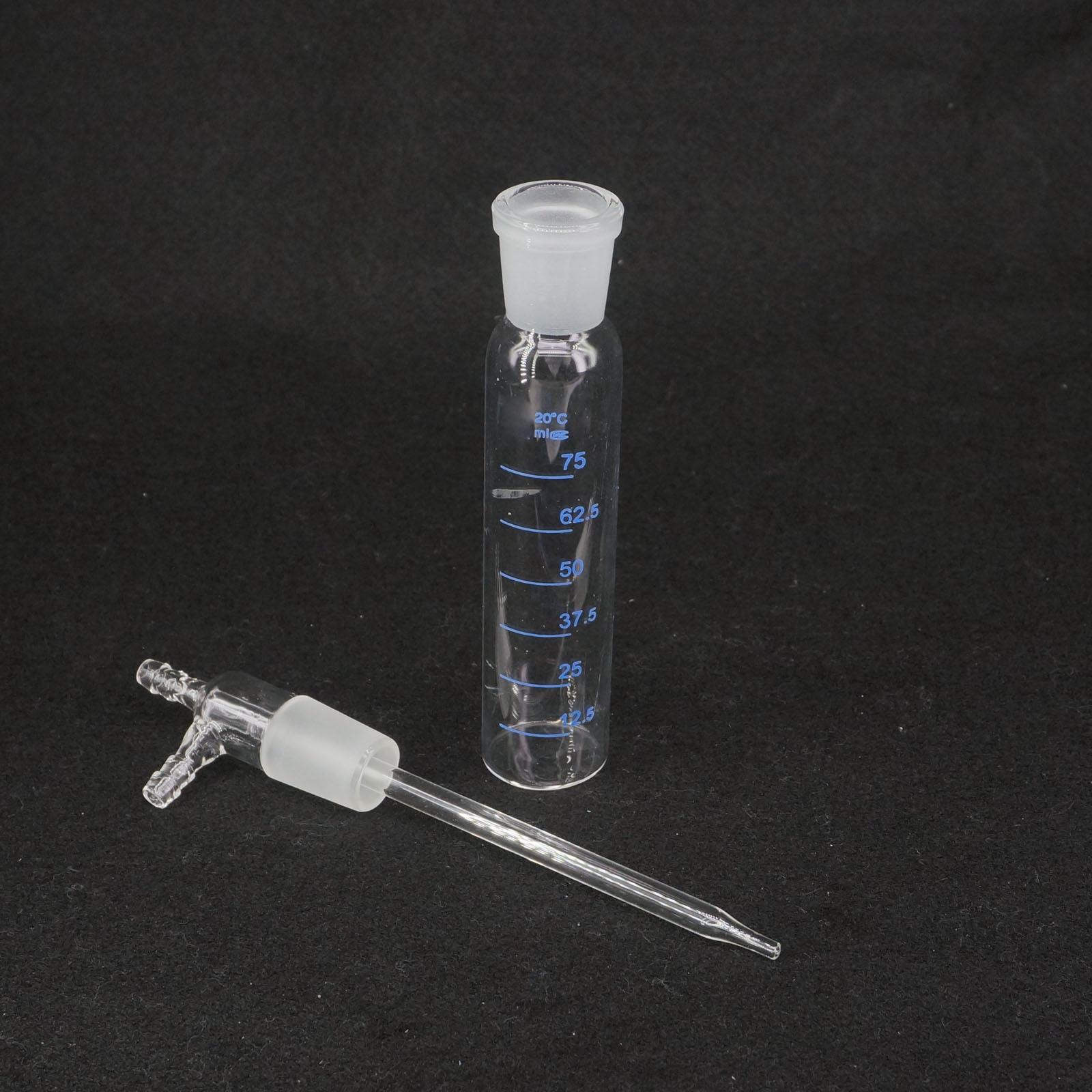 Chem Lab Glassware Gas Sampling Tube Glinsky Absorber Bottle Apparatus 75ml