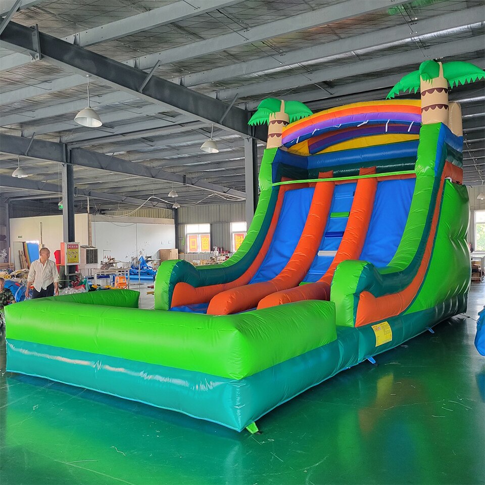 Commercial Safety Jumping Bouncer Waterslide Inflatable Water Slide With Pool 2