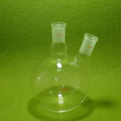 Flat Bottom Flask 1000ML 2 Neck 24 40 Two Neck Lab Glassware 24 40