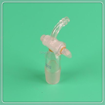 Lab Glass Vacuum adapter with glass stopcock, 90 bend 29/32
