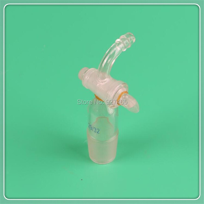 Lab Glass Vacuum adapter with glass stopcock, 90 bend 29/32