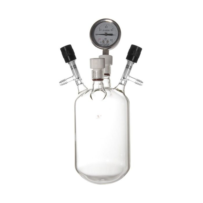 High Vacuum Extraction Pressure Bottle 200ml 1l High Borosilicate Thick Wall Glassware Laboratory With Pressure Gauge