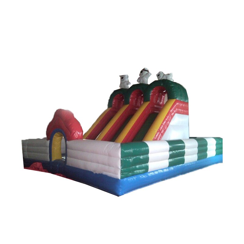Inflatable Slide Combine With Inflatable Bounce House Trampoline For Kids Outdoor Fun Play