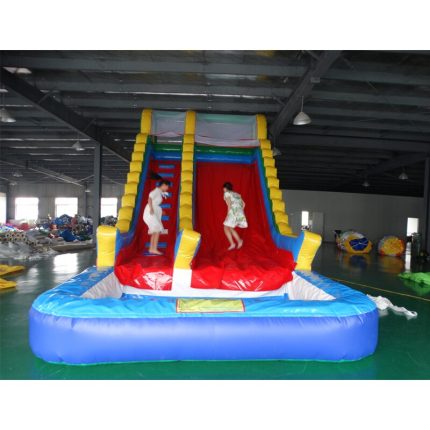 Inflatable Water Slide With Pool Inflatable Slide Pool Factory Made Commercial PVC Mesh Cloth For Outdoor