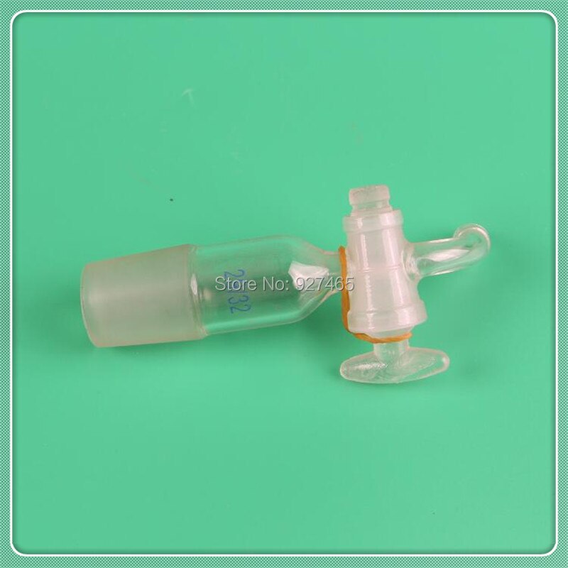 Lab Glass Vacuum Adapter 90 Bend With Glass Stopcock 29 32 2