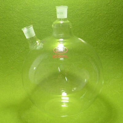 Plat Bottom Flask 5000ml 5L Two Neck 24 29 Joint Very Heavy Wall Lab Flask 3