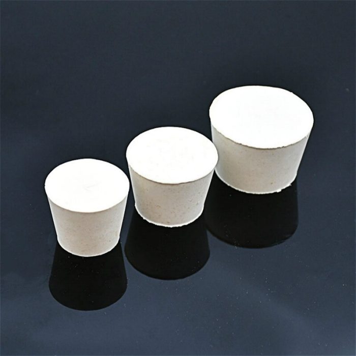 Rubber Stopper White Rubber Plug Big Flask Plug Resist High Without Hole Temperatures Corrosion Lab Supplies 2
