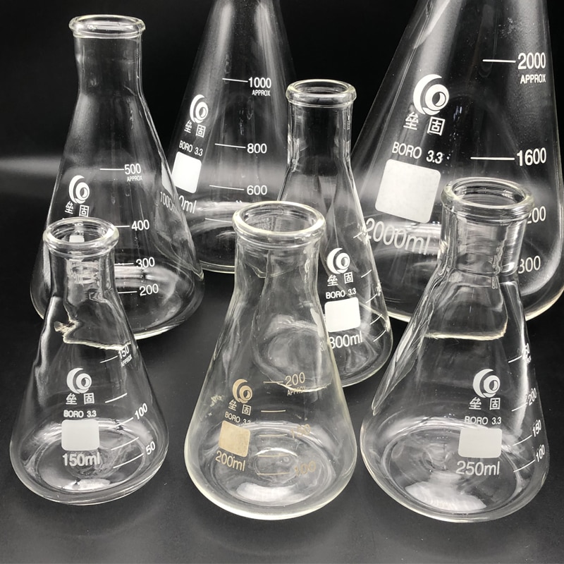 Thicken Glass Erlenmeyer Flask Laboratory Conical Flask Borosilicate 3 3 High Temperature Resistance Measuring Glass 3