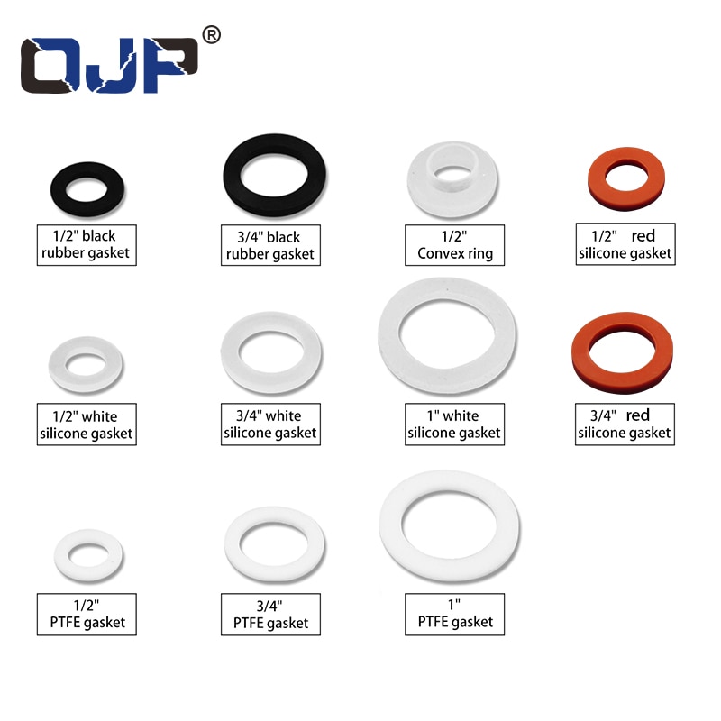 White Black 1 2 3 4 1 Rubber Ring Silicon PTFE Flat Gasket Sealing Ring For