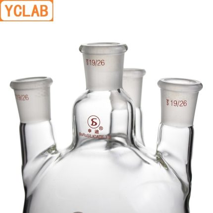 YCLAB 100mL 19 26 4 Distillation Flask Oblique Shape With Four Necks Standard Ground Mouths Distilling 1