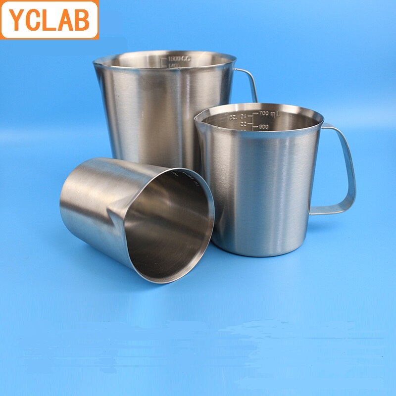 YCLAB 2000mL 304 Stainless Steel Measuring Cup 2L Beaker With Graduation Laboratory Kitchen Latte Art Coffe 2