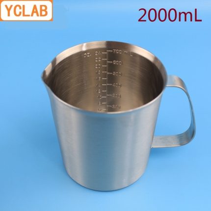 YCLAB 2000mL 304 Stainless Steel Measuring Cup 2L Beaker With Graduation Laboratory Kitchen Latte Art Coffe