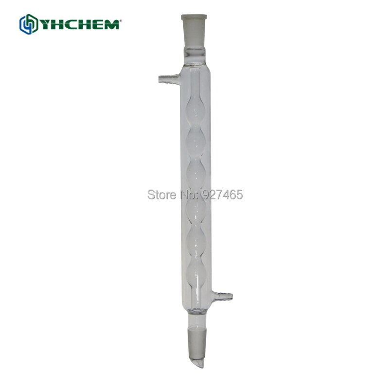 YHChem Lab Coil Reflux Condenser 300mm Length 24 29 Joint 10mm Hose Connection
