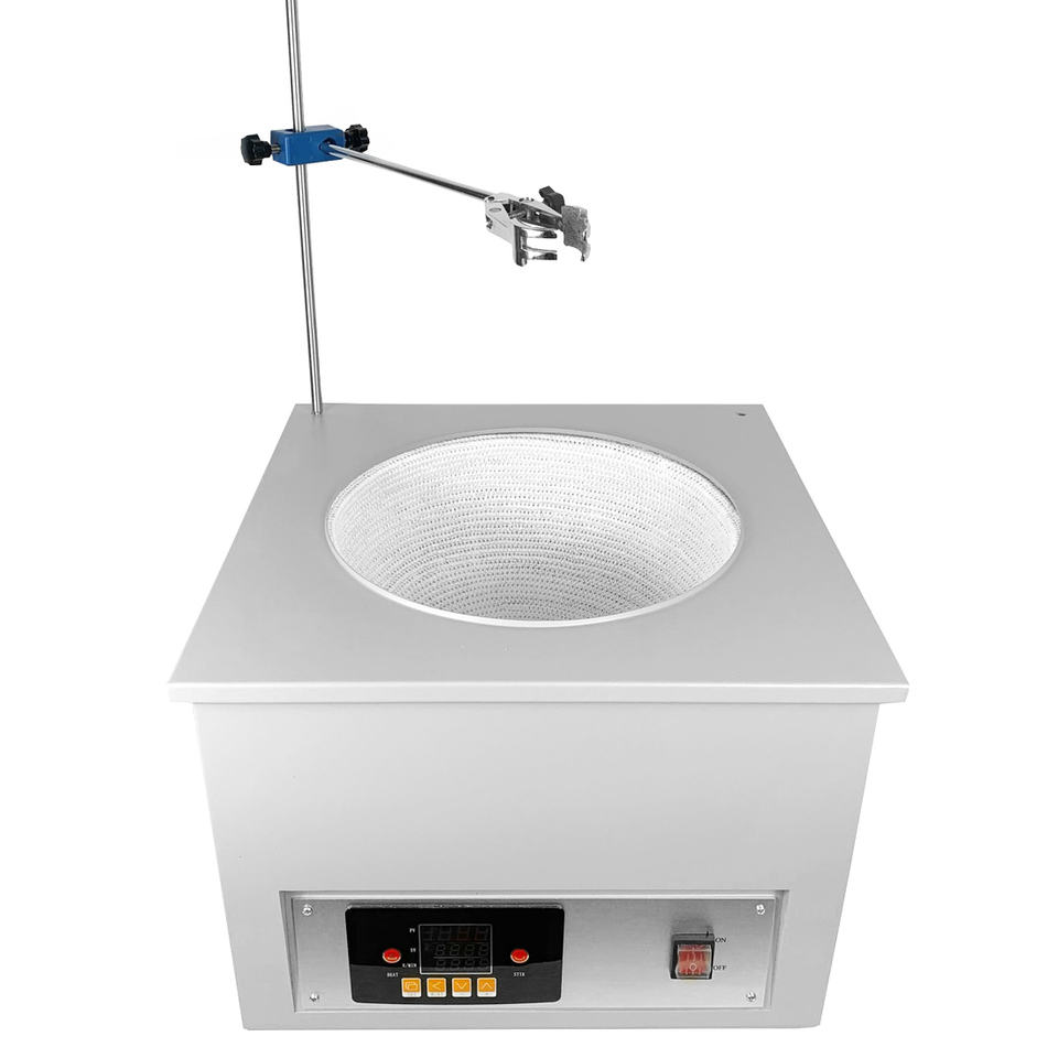 Electric high temperature heating mantle with magnetic stirrer