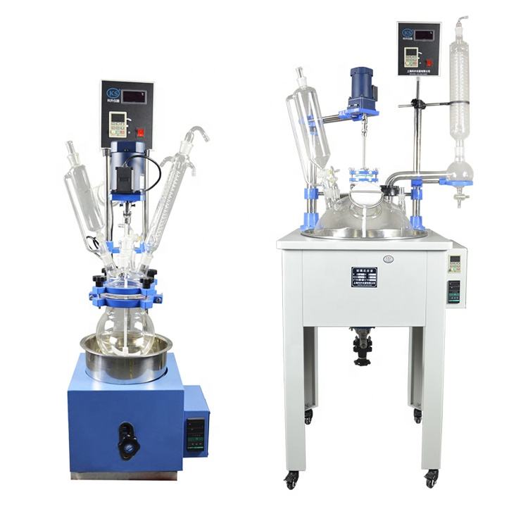 2l lab chemical filtering single-layer glass reactor, vacuum glass homogenizer reactor