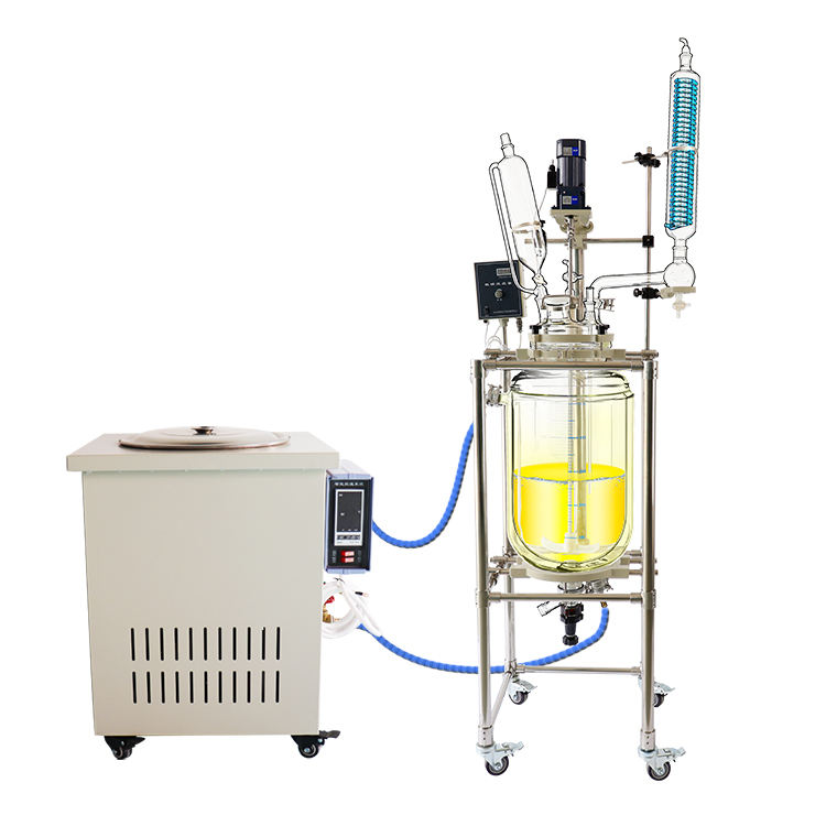 100L Jacketed Glass Reactor with Temperature Display and Speed Control