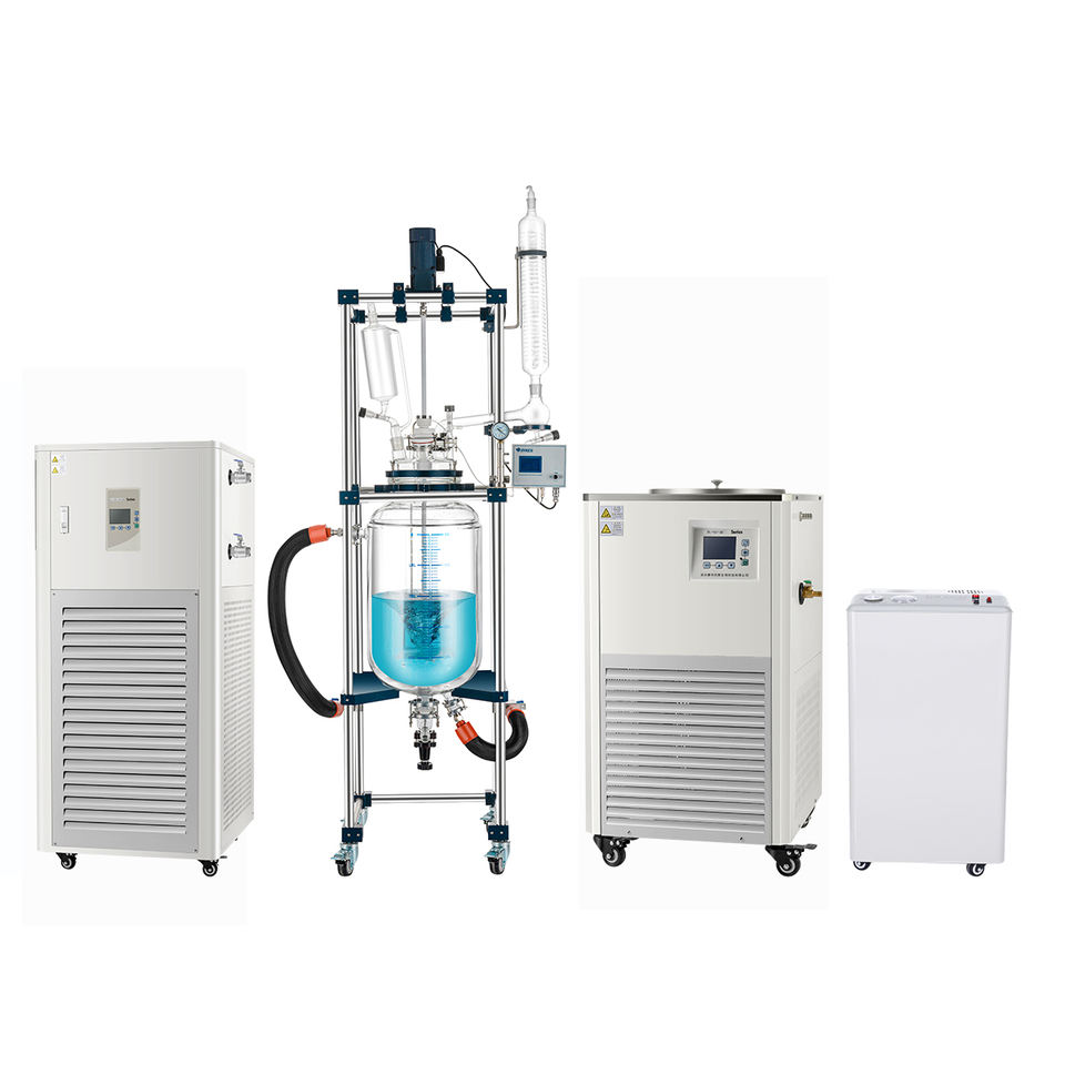 large scale process borosilicate Chemical Jacketed Glass Reactor for Mixing Distillation