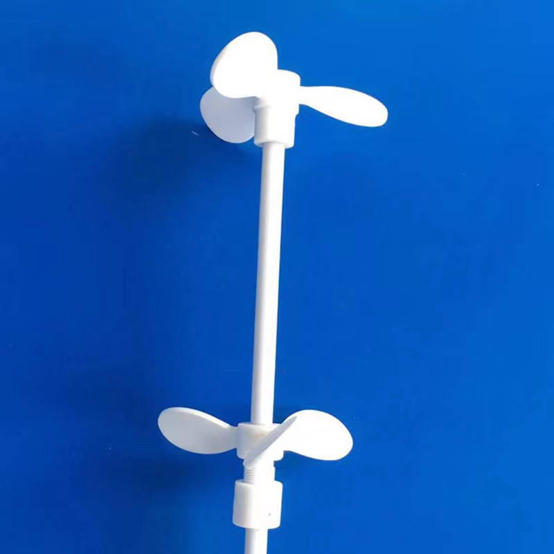Agitator, One-Piece, PTFE, 4 Blade, 30mm, for 400mm ID Flange 100L Reactor