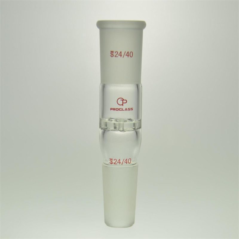 Adaptateur de distillation en verre de laboratoire 24 40 Joints avec la plaque à pores au milieu