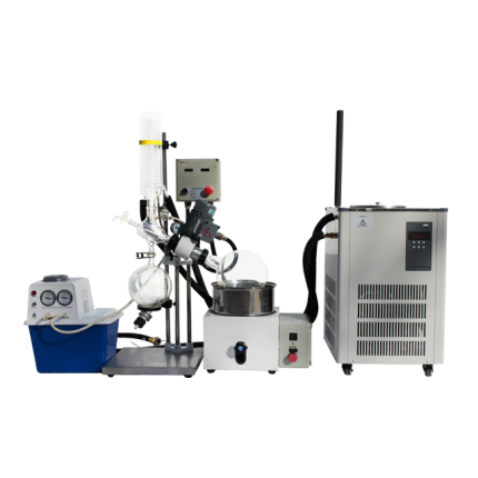 5L Rotary Evaporator, Vertical Dry-Ice Condenser, Turnkey, wit Water Vac Pump